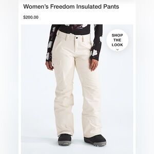 North Face White Freedom Insulated Ski/Snowboard Pants